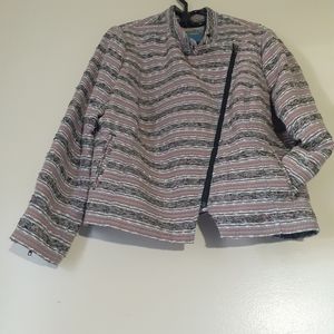 plus size +18 BOUCLE TWEED MOTO BIKER JACKET